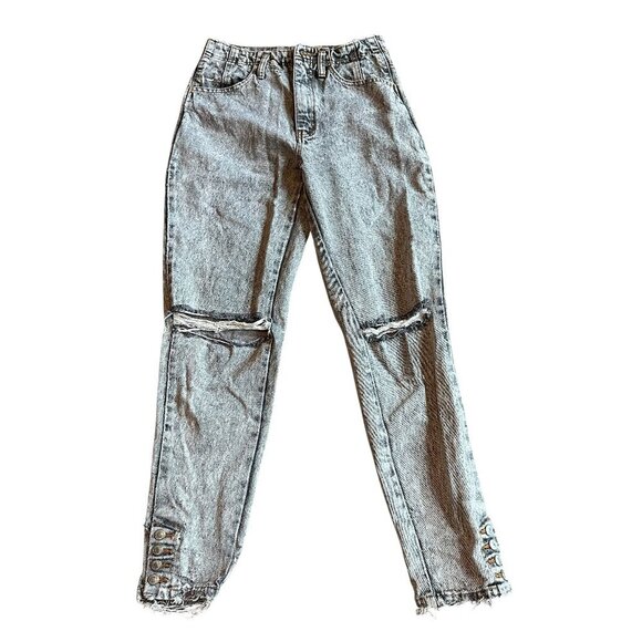 Jordace Retro Vintage 1990s Straight Leg Jeans Pants Logo Distressed Size 28 - Picture 1 of 14